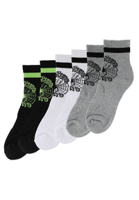 Web Quarter 3-Pack black-white-greyheather Vorderansicht