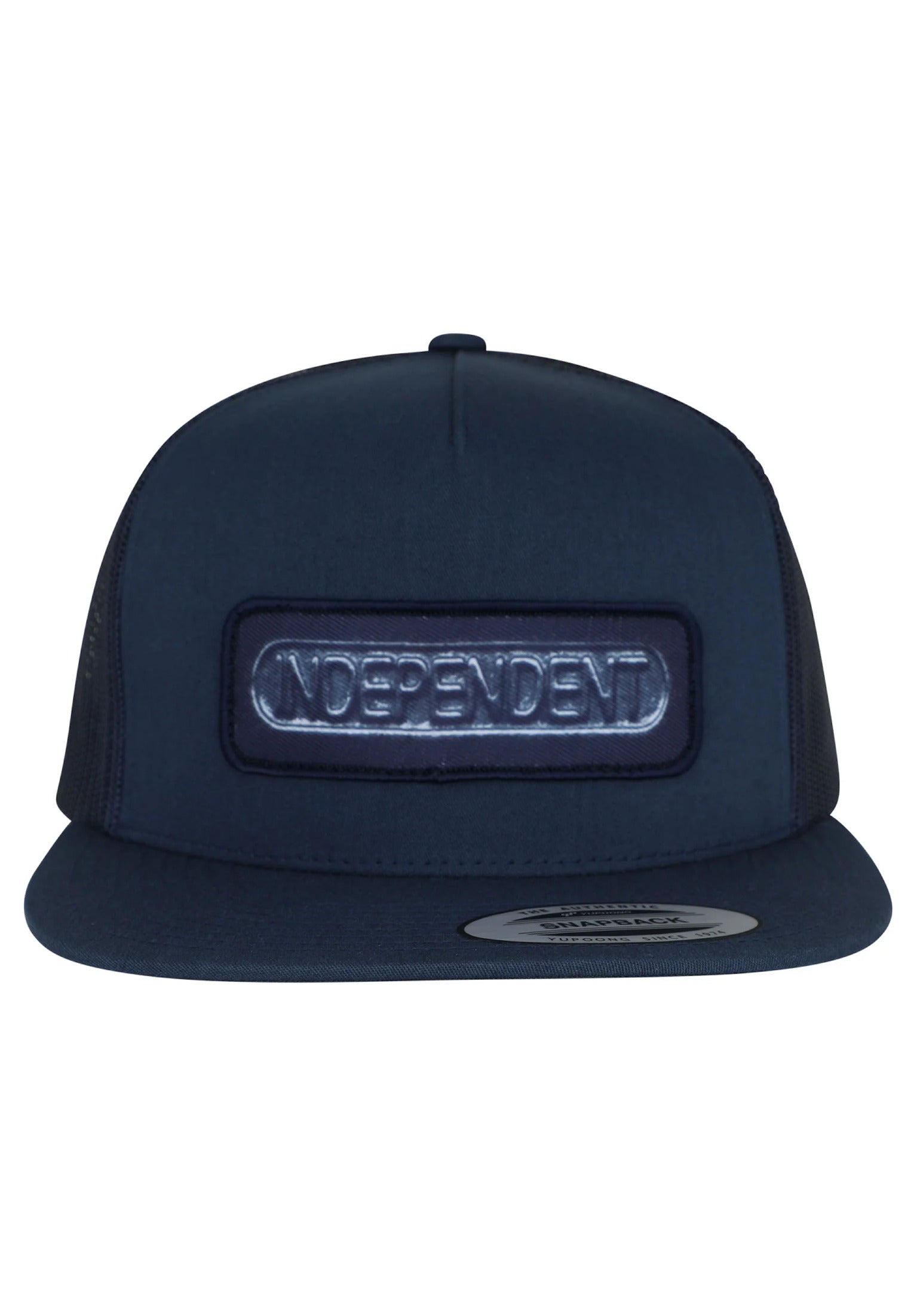 Sand Cast 5-Panel Mesh Structured High Snapback navy Closeup1