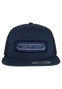 Sand Cast 5-Panel Mesh Structured High Snapback navy Closeup1