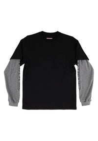 Bar Logo Thermal 2Fer Top blackheather Vorderansicht