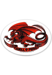 Oval Dragon 5 Sticker red Vorderansicht