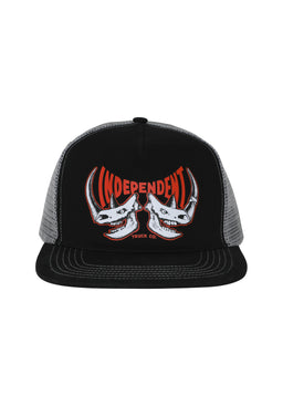 Rhino Span Mesh Trucker Unstructured Snapback black-grey Vorderansicht