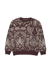 Jacquard Knit Floral brown-cream Vorderansicht