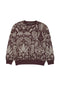 Jacquard Knit Floral brown-cream Vorderansicht