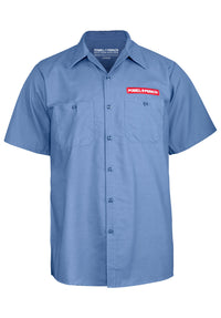 Skateboard Skeleton Work Shirt postal blue Rueckenansicht