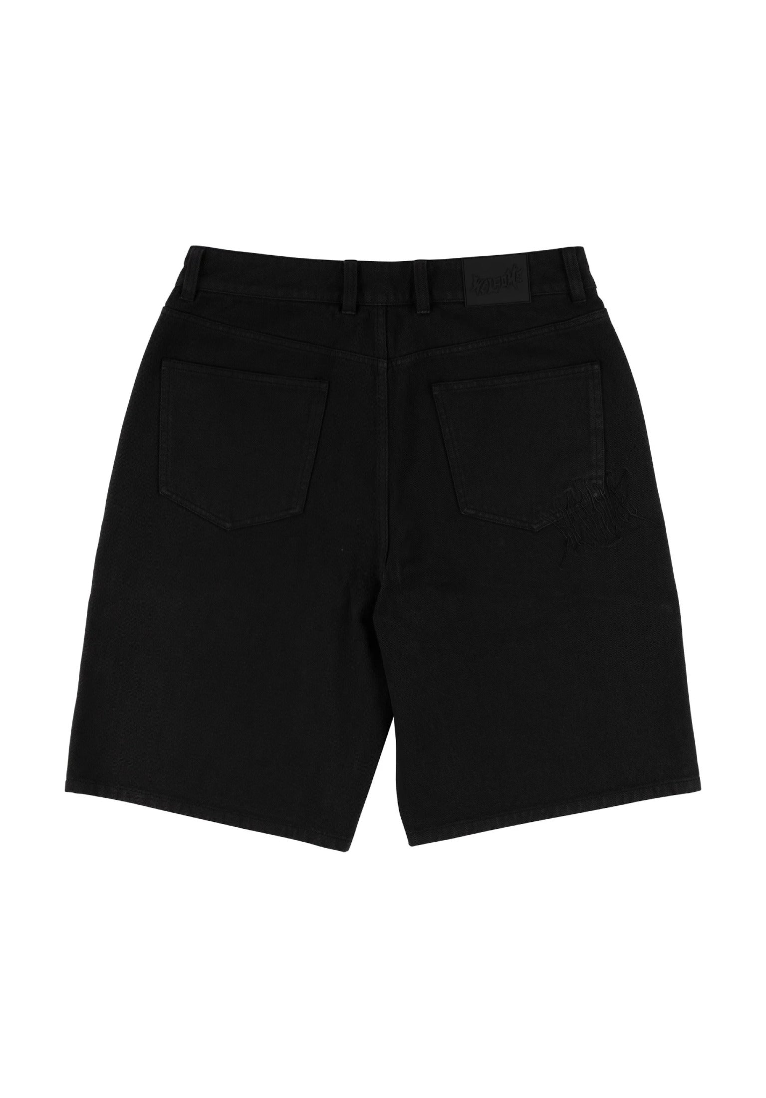 Chasm Baggy Denim Short washed-black Rueckenansicht