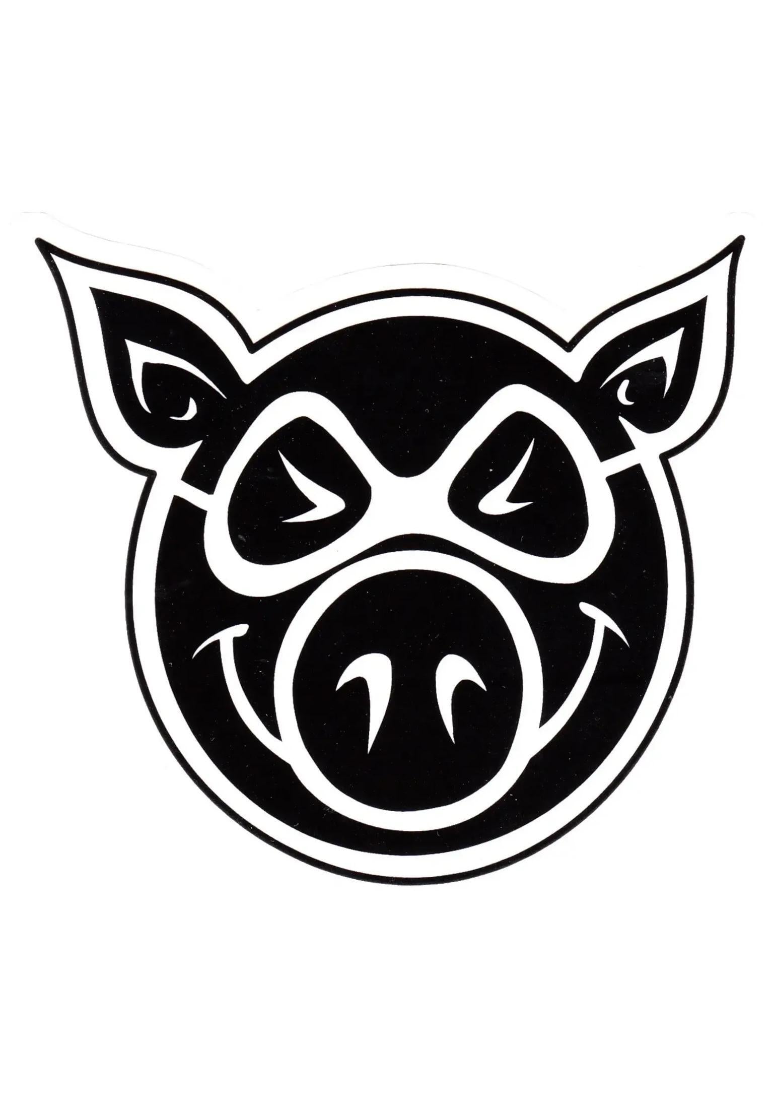 Head Large Sticker black-white Vorderansicht