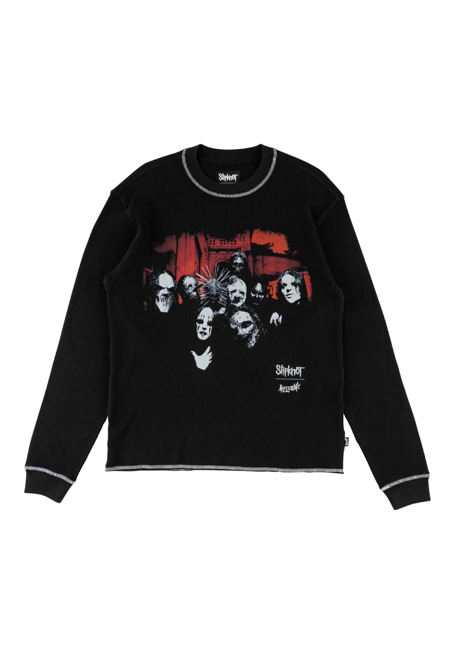 x Slipknot Masks Boxy Contrast Stitch Thermal black-white Vorderansicht