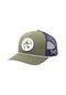 Galloway Low-Profil Trucker Twill Snapback olive-navy Vorderansicht