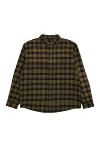 Long Sleeve Button Down Flannel green-plaid Vorderansicht