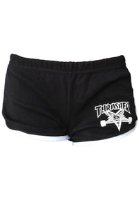 Skategoat Night Shorts Girls black-white Closeup1
