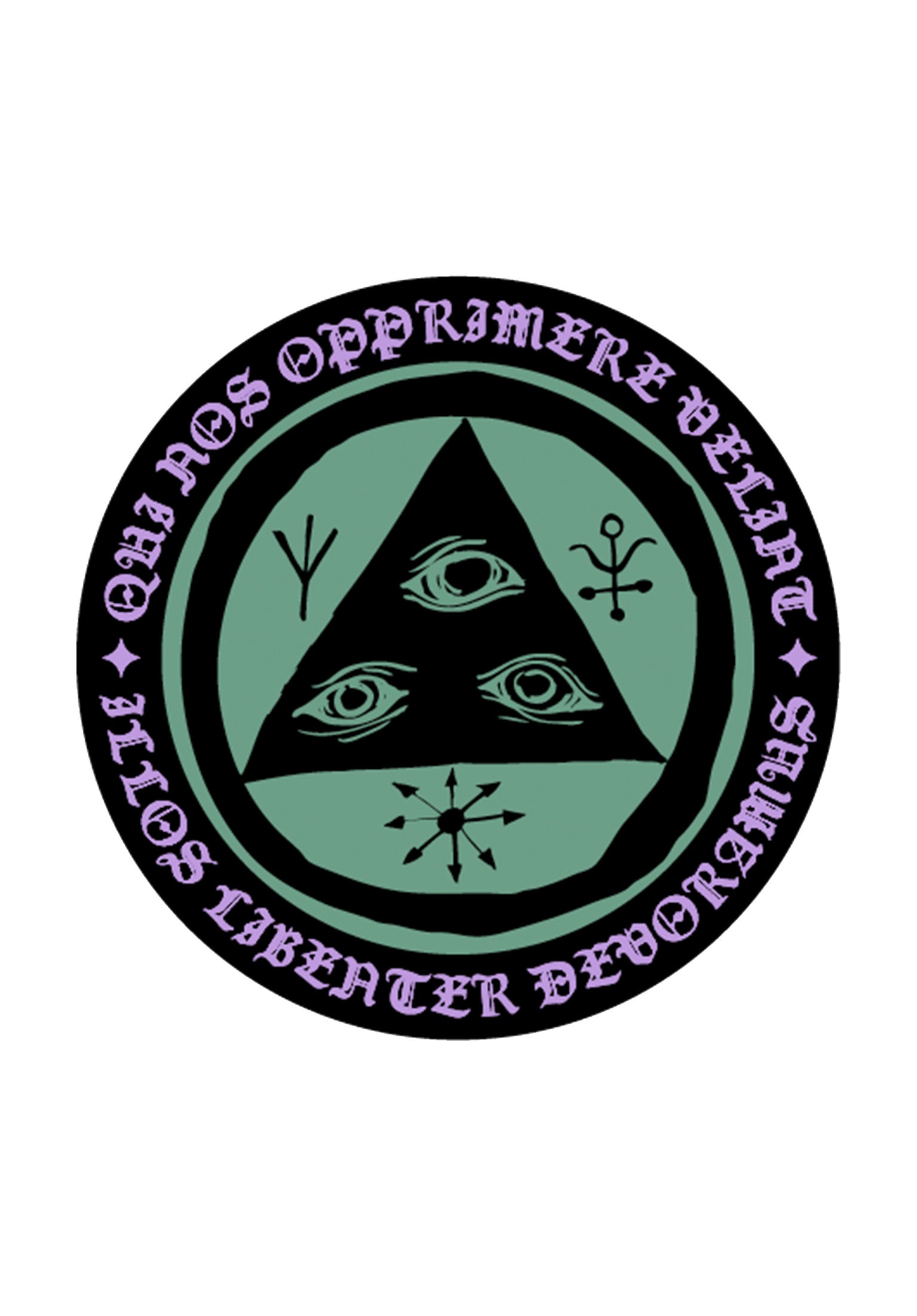 Latin Talisman Color-Shifting Sticker green-purple Vorderansicht
