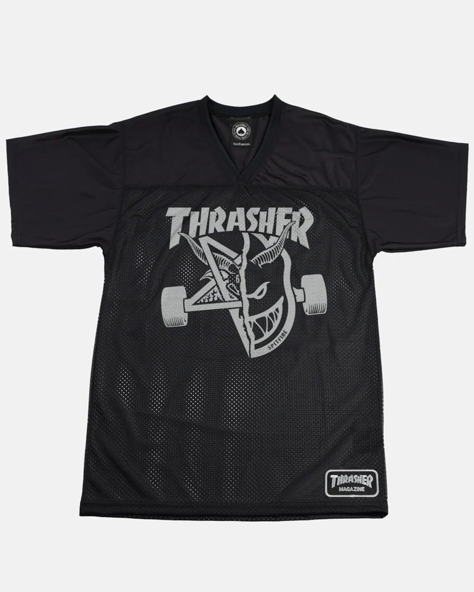 x Spitfire Thrash & Burn Football Jersey black Vorderansicht