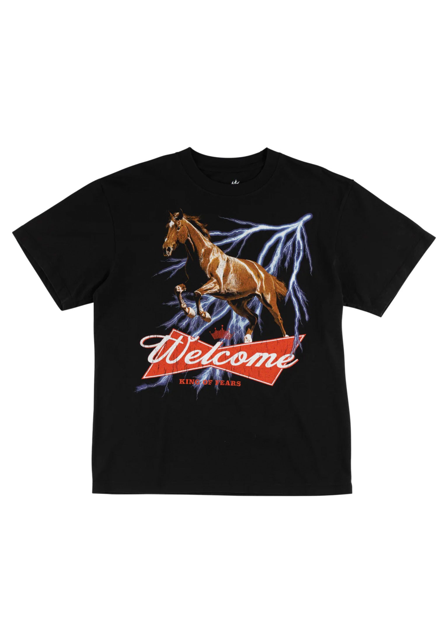 King of Fears Boxy Garment-Dyed black Vorderansicht