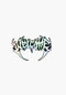Fang 5,5 Wide Die-Cut Sticker black-silverfoil Vorderansicht