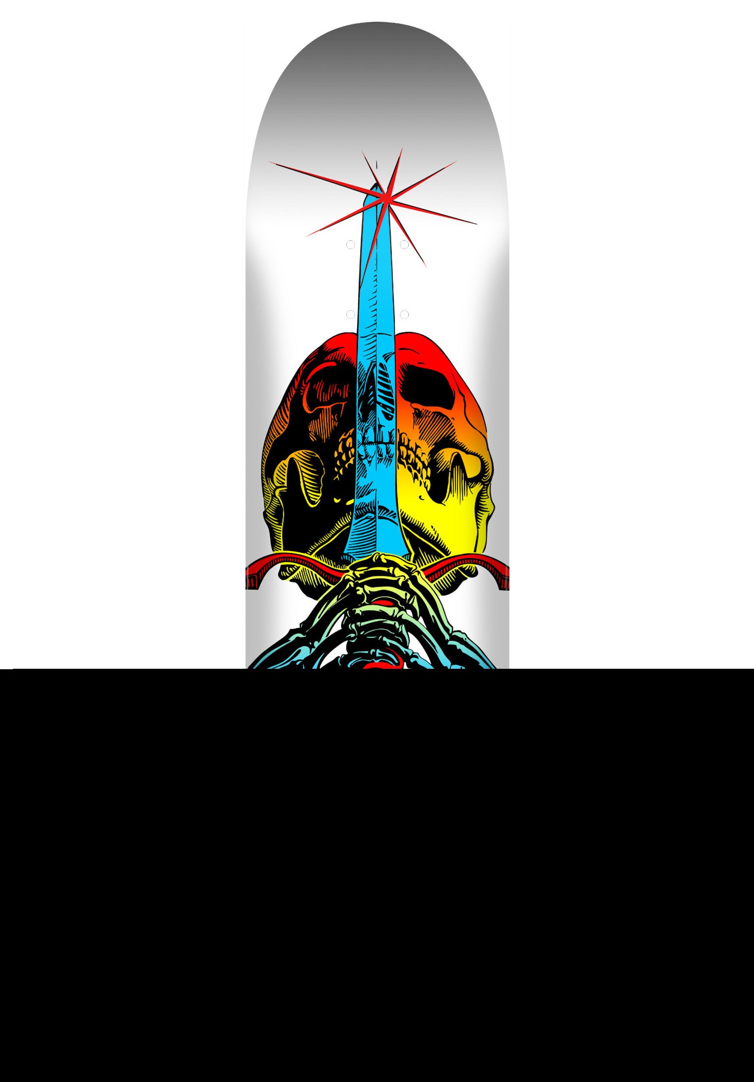 Skull & Sword Fade Popsicle yellow fade / white Vorderansicht