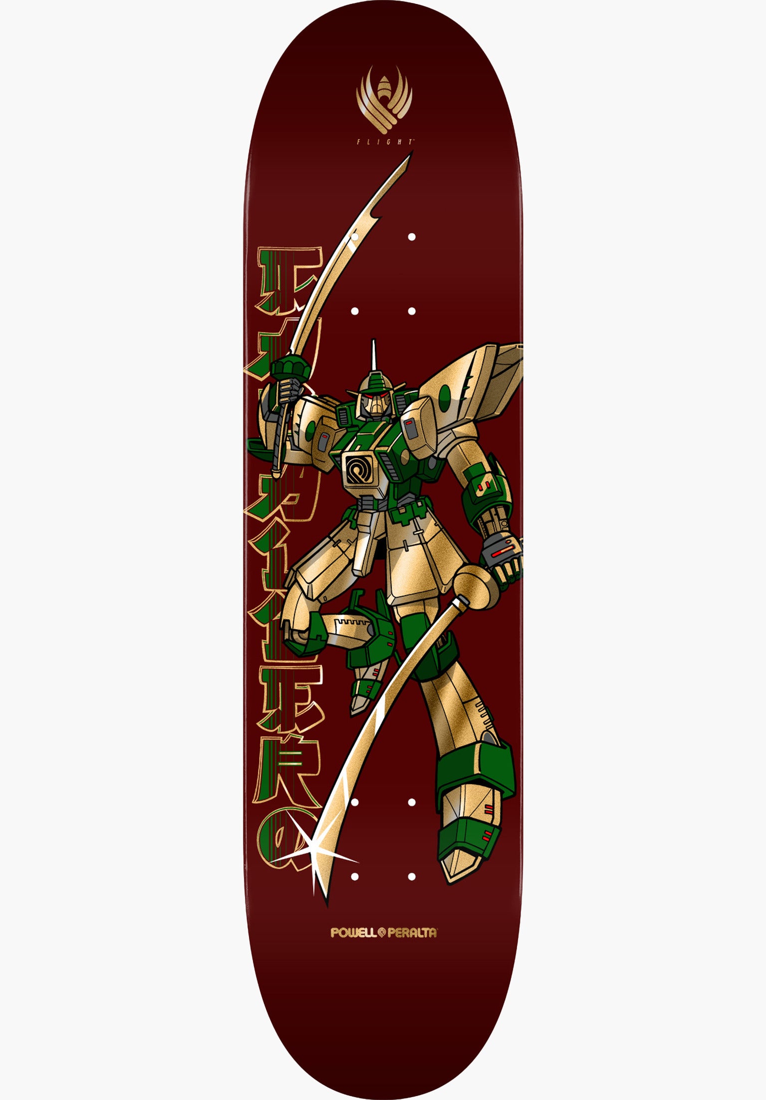 Flight Pro Shape 243 K20 Steve Caballero Gundam burgundy/gold-foil Vorderansicht