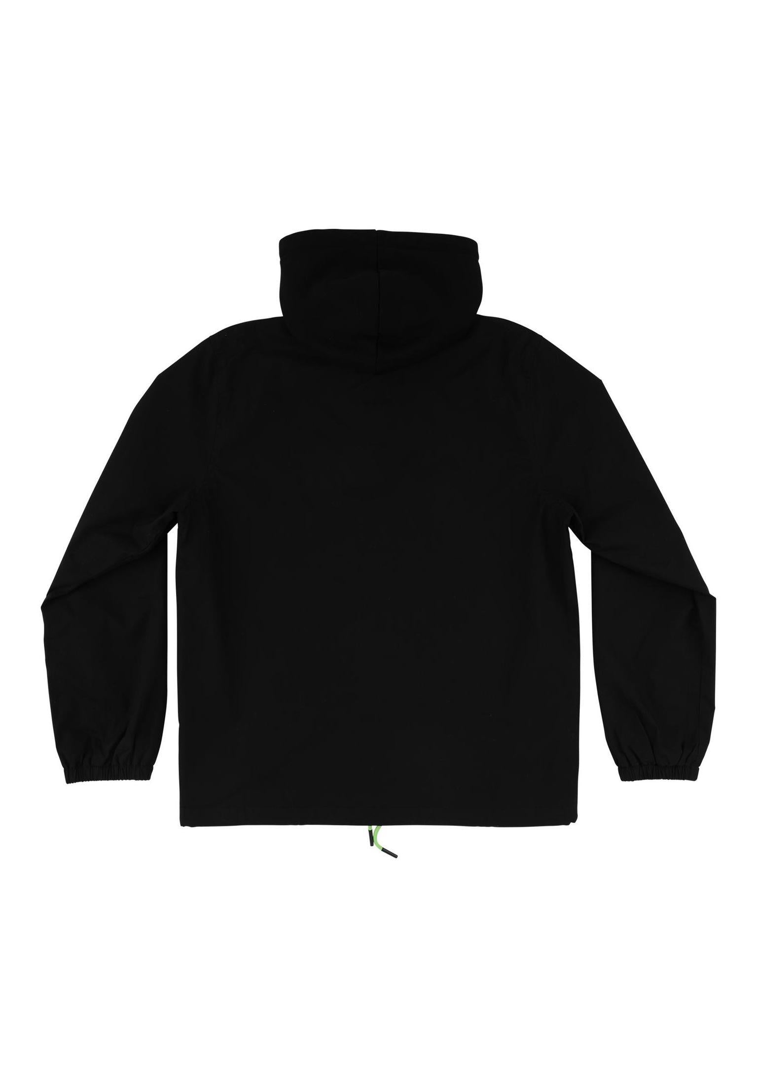 Gravette Cut and Tie Hooded Windbreaker black Rueckenansicht