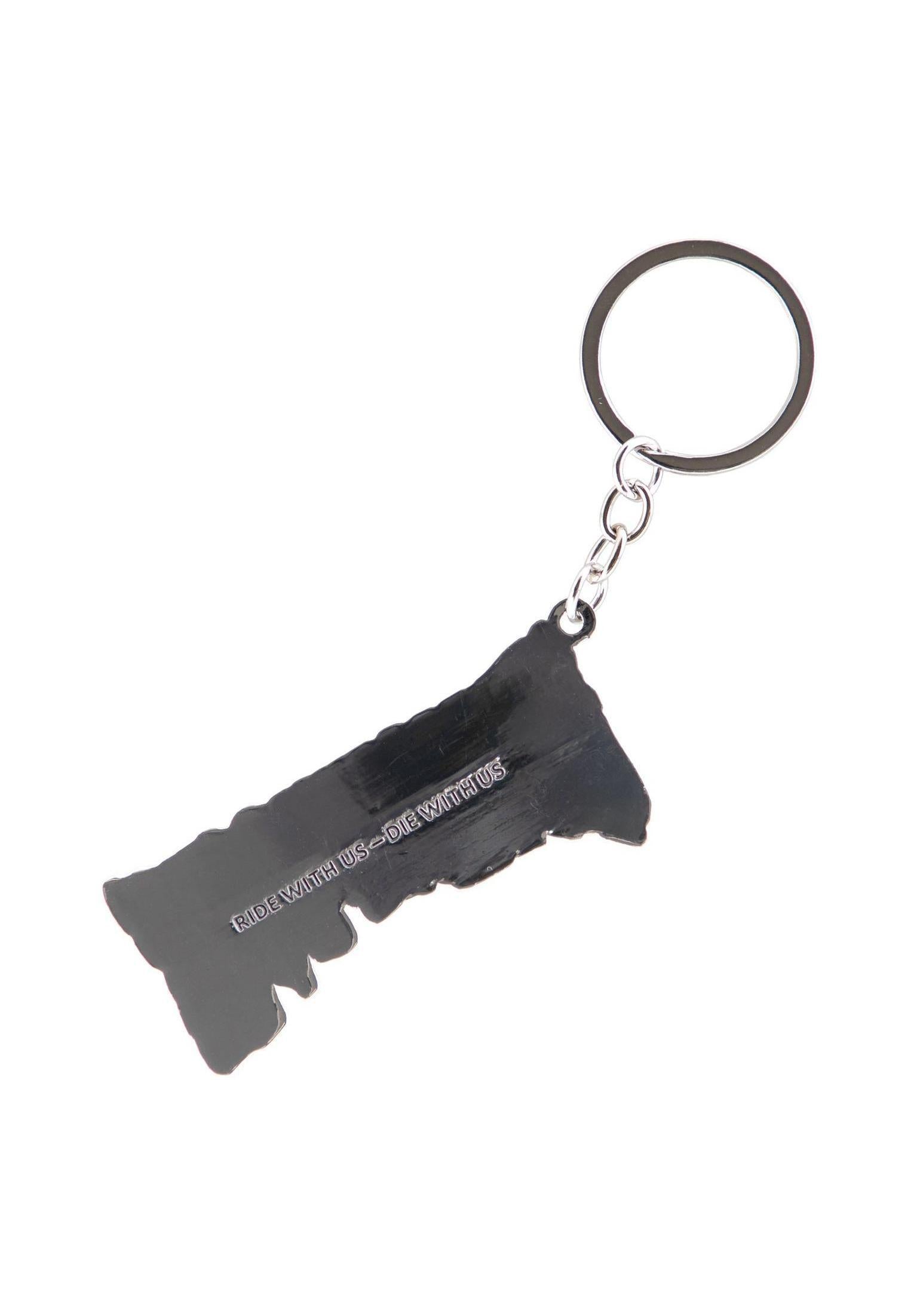 Hesher Flame Key Chain silver Rueckenansicht
