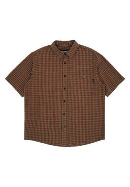 Short Sleeve Button Down brown-plaid Vorderansicht