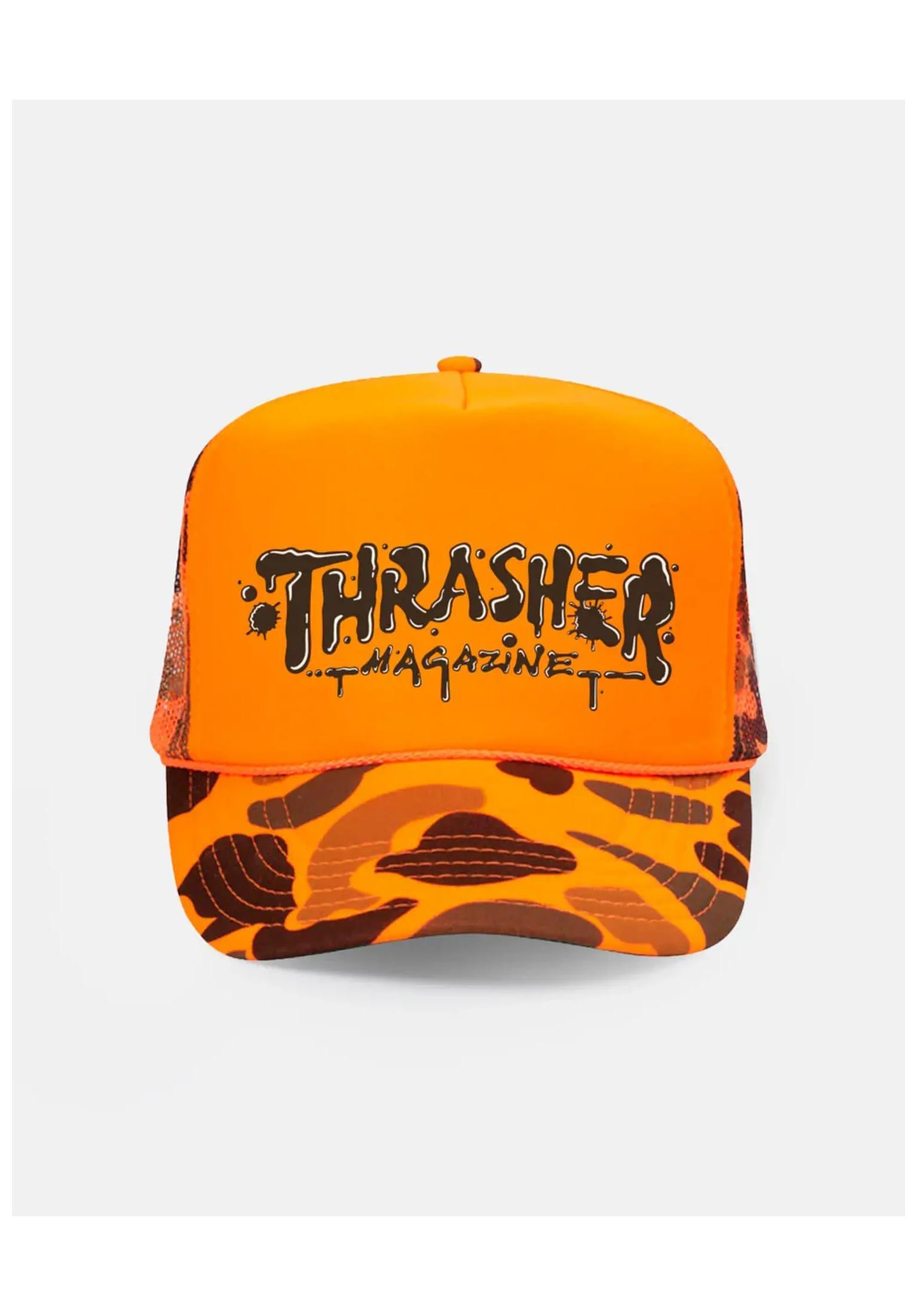 Wet Paint Trucker Snapback orangecamo Vorderansicht