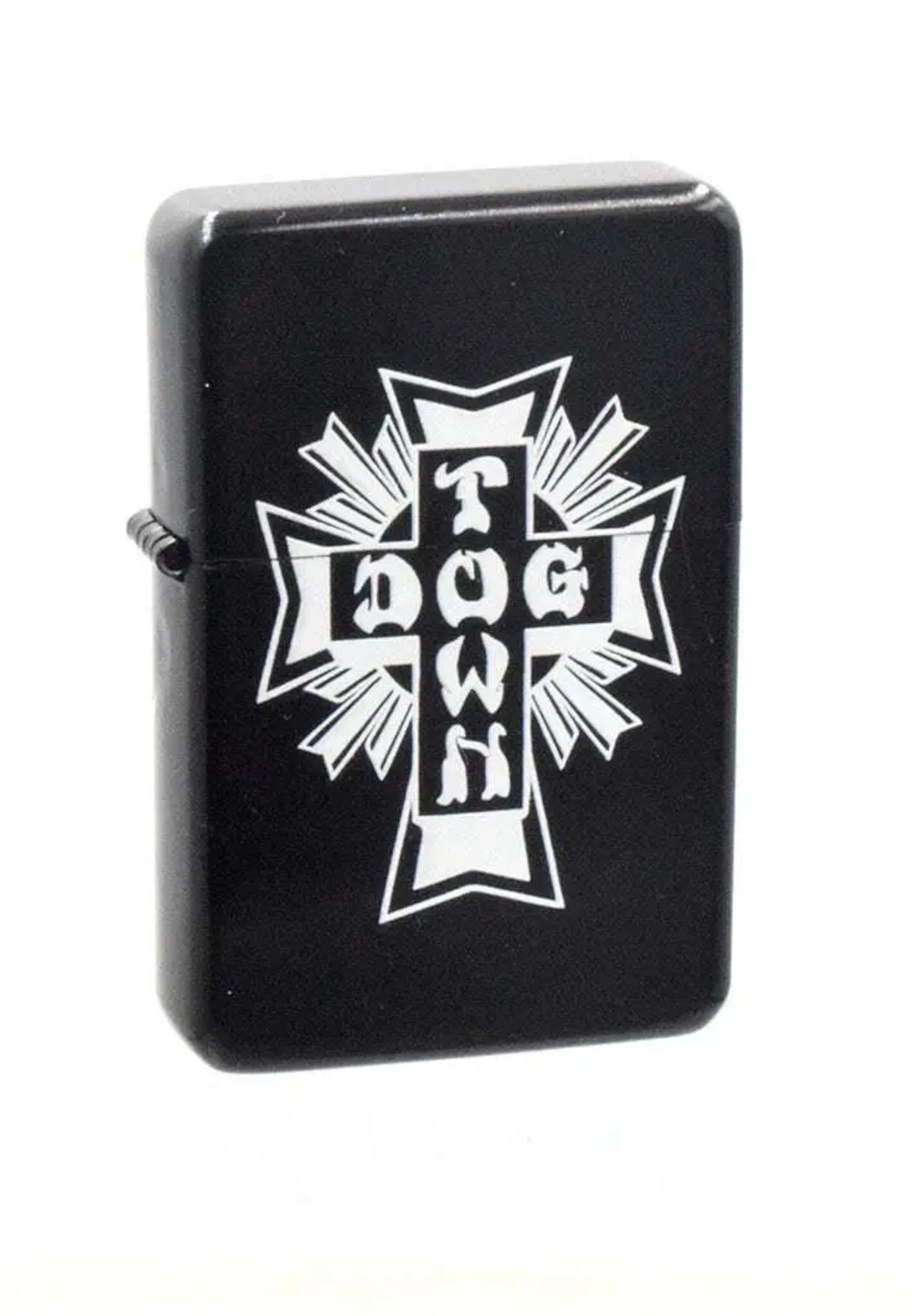 Ese Cross Flip Top Metal Lighter black-white Vorderansicht