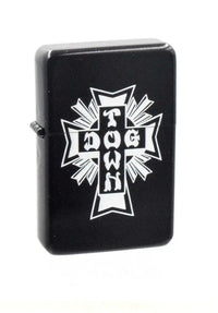 Ese Cross Flip Top Metal Lighter black-white Vorderansicht