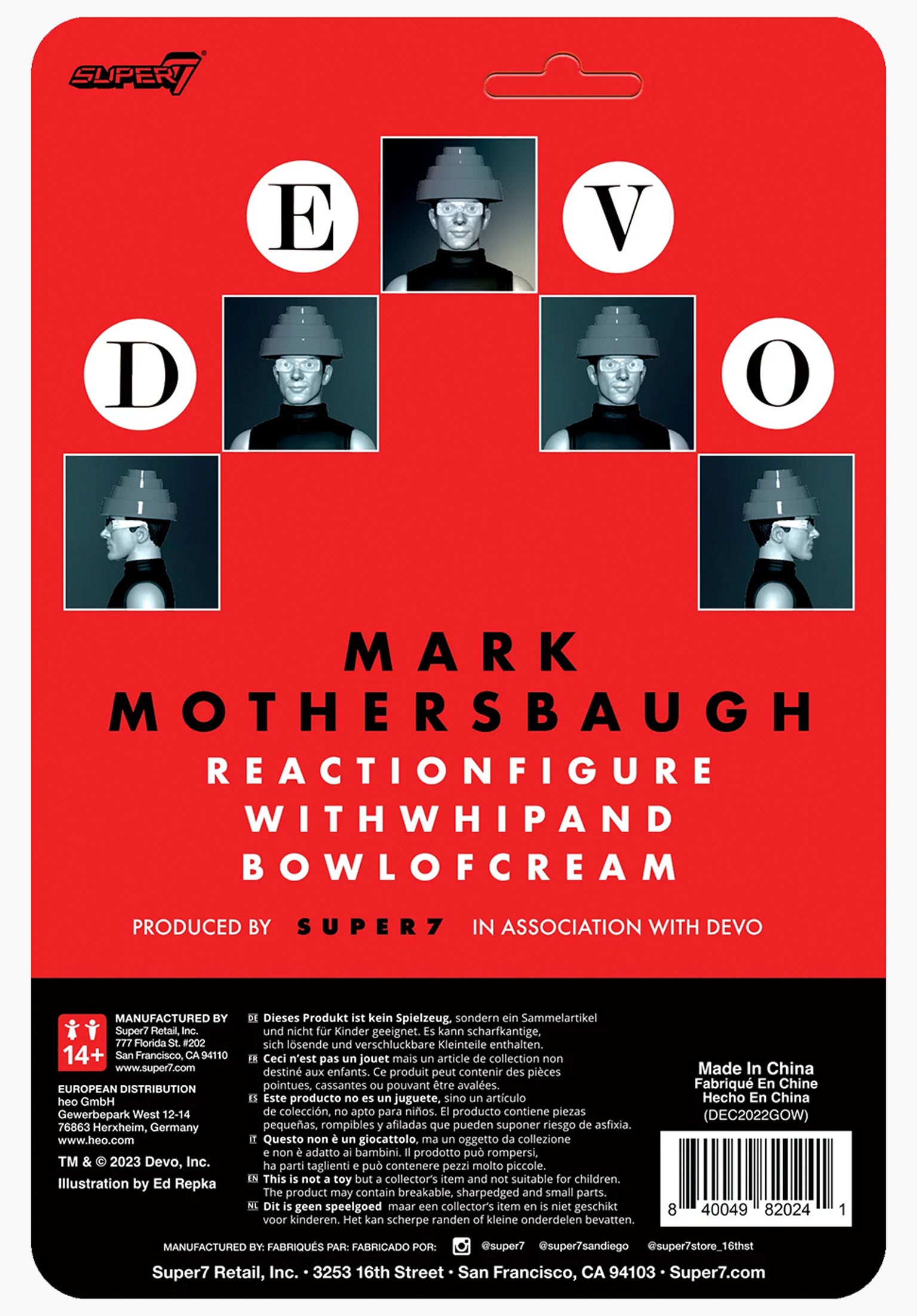 Devo ReAction Figure Wave 1 Whip It Mark Mothersba multicolored Closeup1