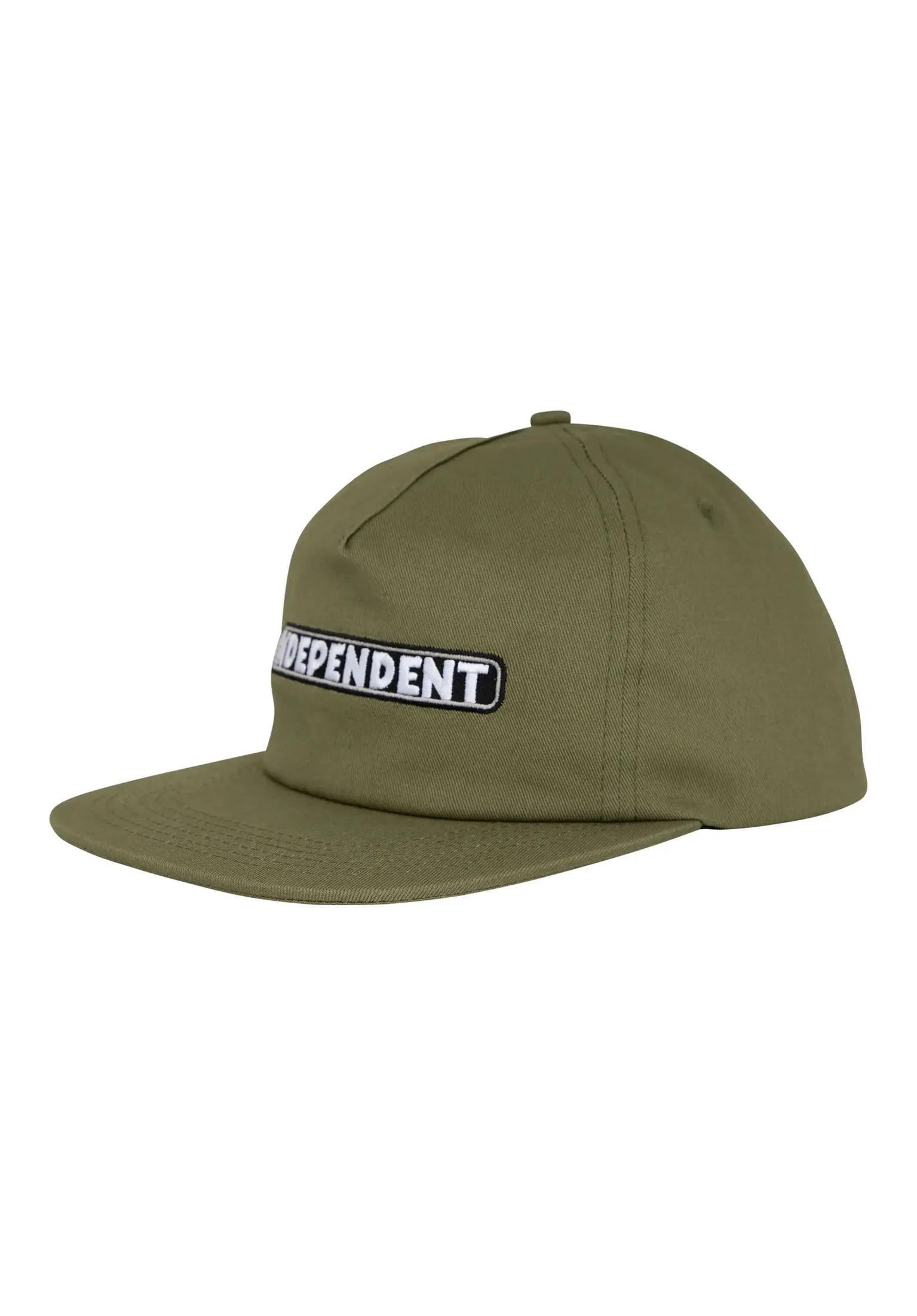 Bar Logo Snapback Unstructured army-green Vorderansicht
