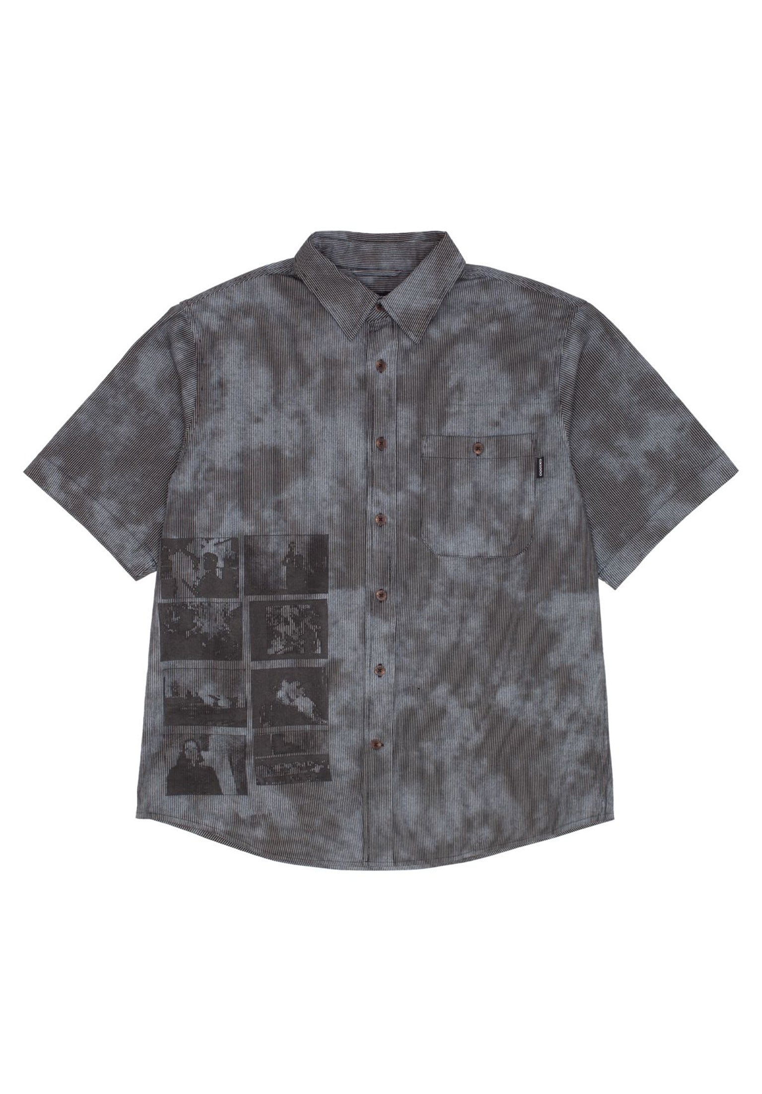 Short Sleeve Button Down overdyedblack Vorderansicht