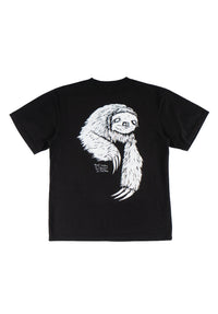 Sloth black-white Rueckenansicht