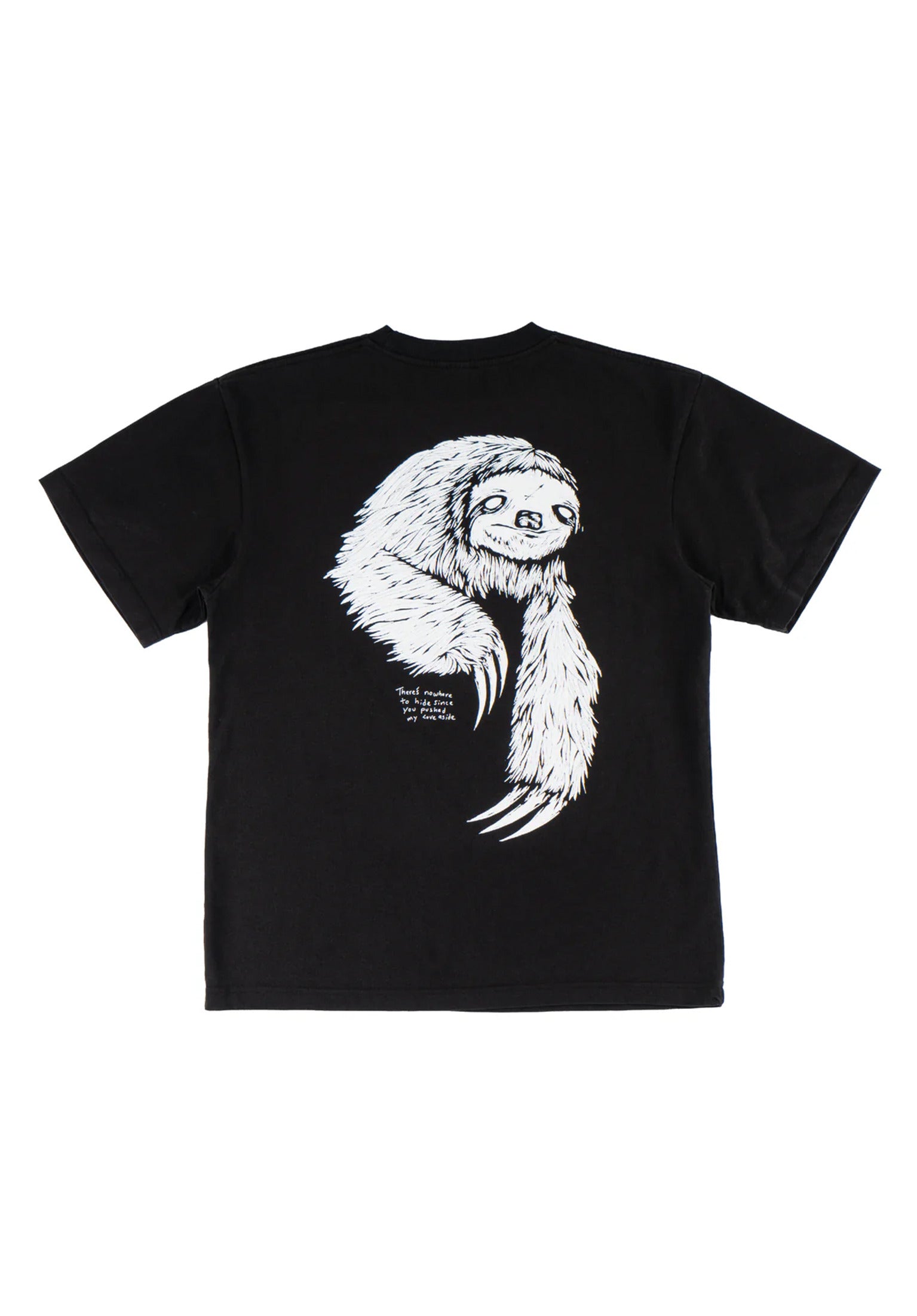 Sloth black-white Rueckenansicht