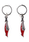 Meek Slasher Sword Earring Set silver-red Vorderansicht