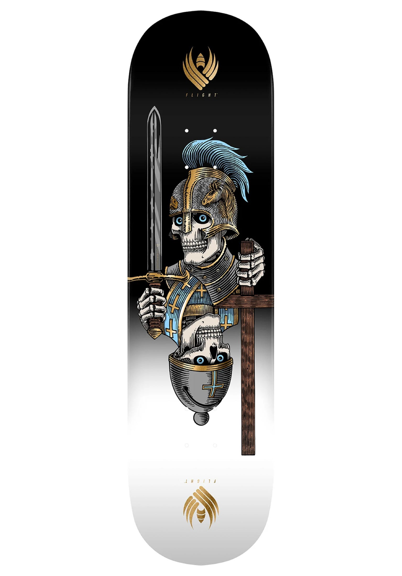 Flight Pro Shape 315 K26 Dan Corrigan Chess Skulls gold-foil Vorderansicht