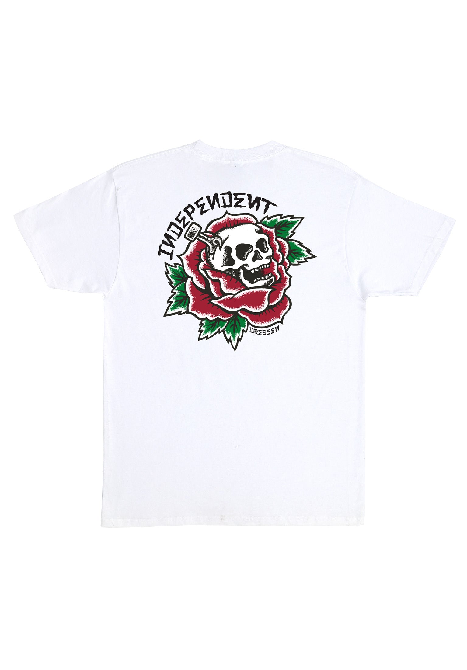Dressen Skull Rose Heavyweight white Rueckenansicht