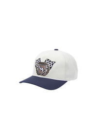 Wreath High Profile Snapback white-navy Vorderansicht