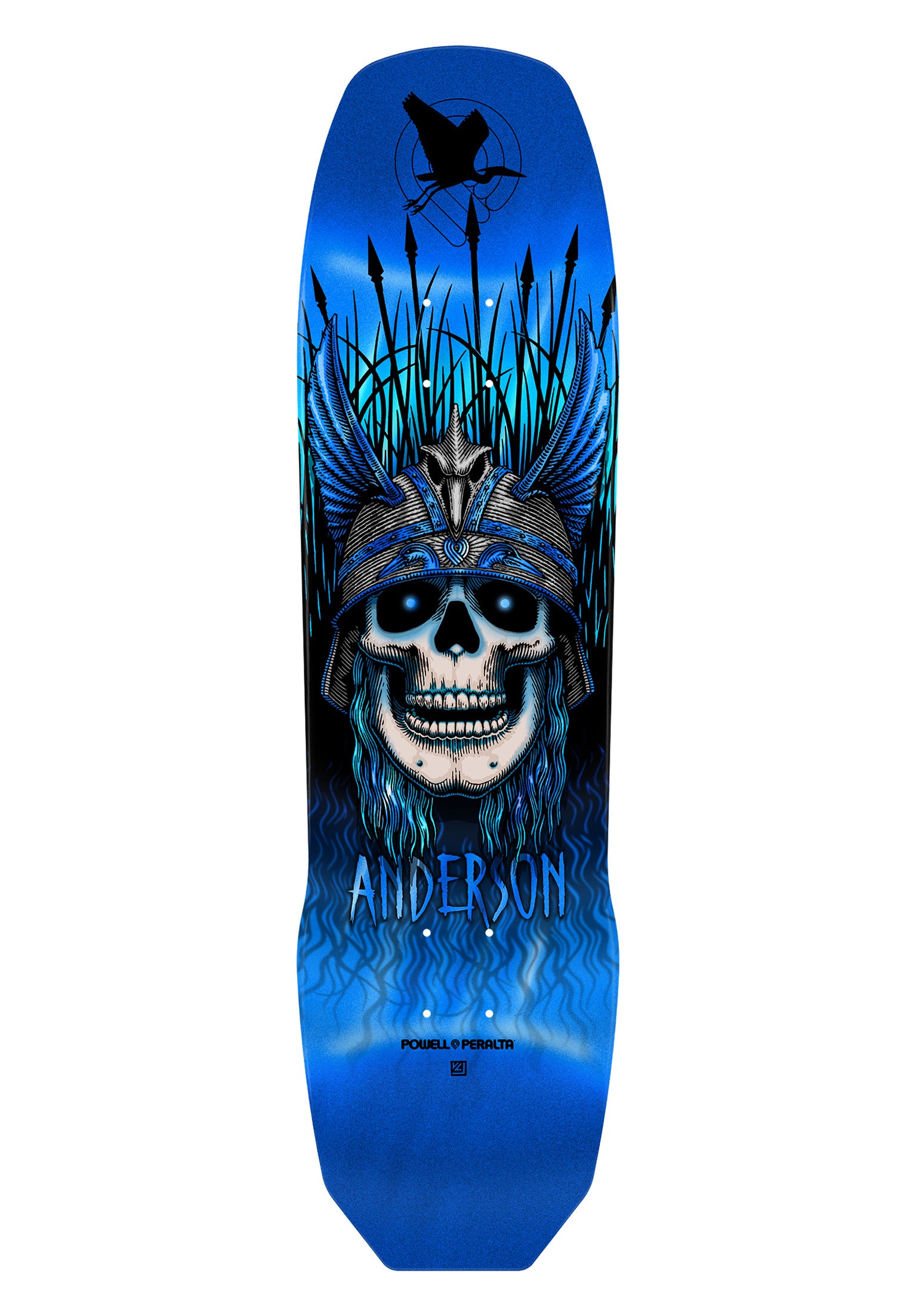 Andy Anderson Heron Skull blue-foil Vorderansicht