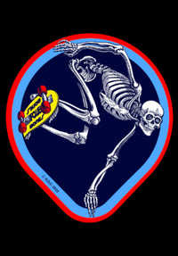 Skateboard Skeleton 4,5 Sticker clear Vorderansicht