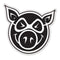 Head Large Sticker black-white Vorderansicht