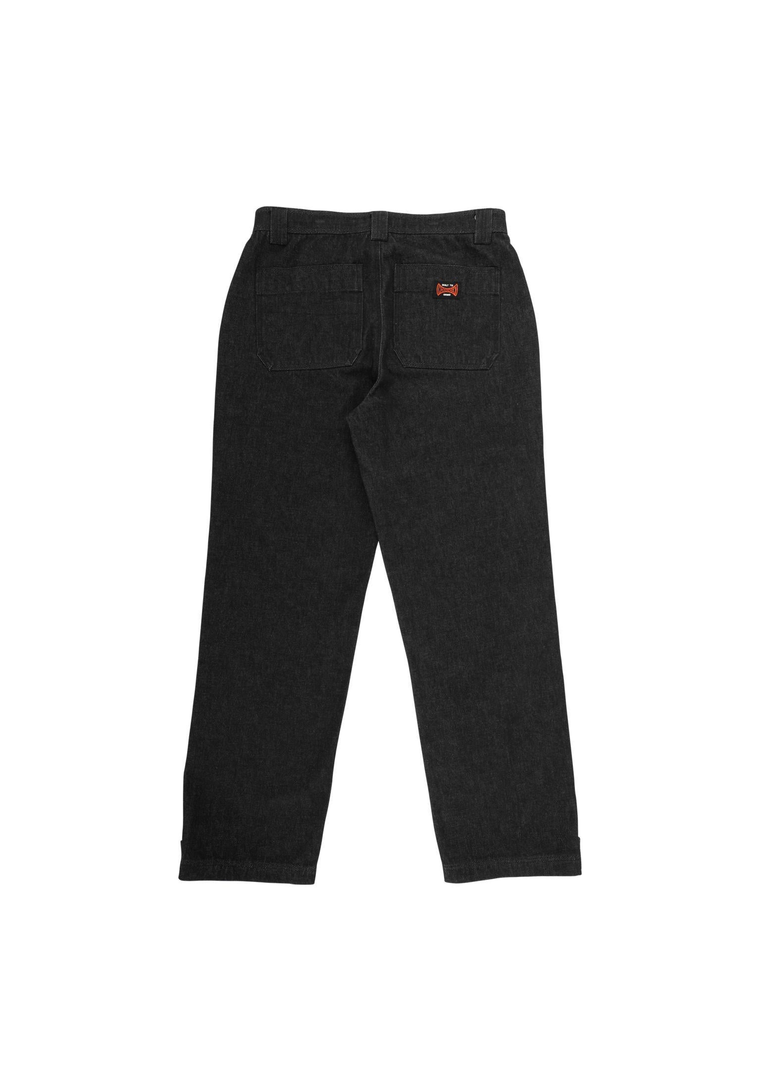 Built To Grind Double Knee washedblack-denim Rueckenansicht