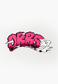 Orbs 4,75 Wide Die-Cut Sticker black-pink-white Vorderansicht