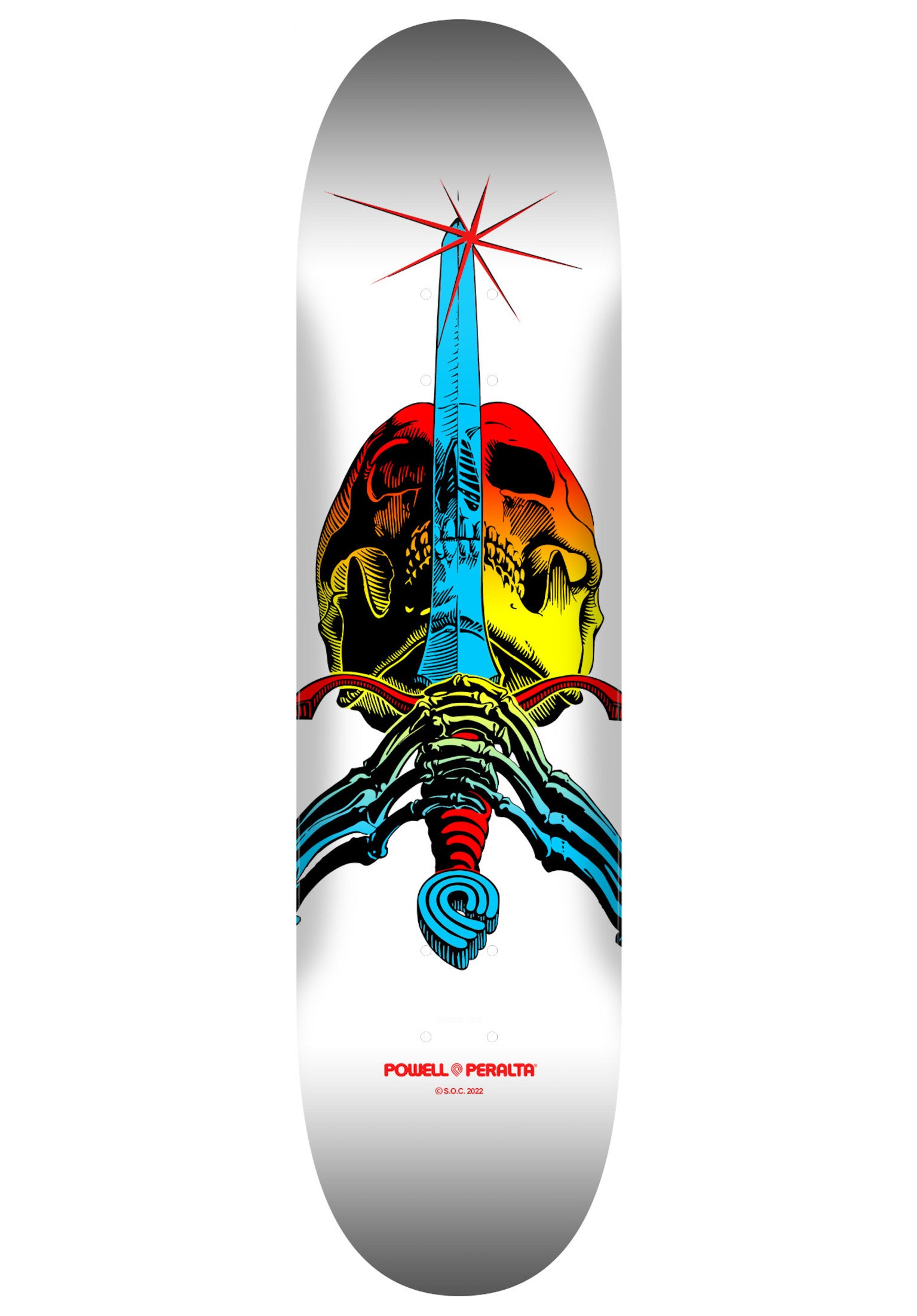 Skull & Sword Fade Popsicle yellow fade / white Vorderansicht