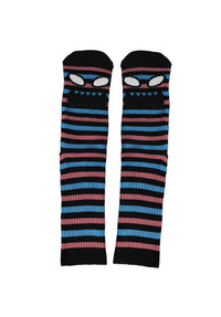 Monster Face Mini Stripes Crew dusty-blue Vorderansicht
