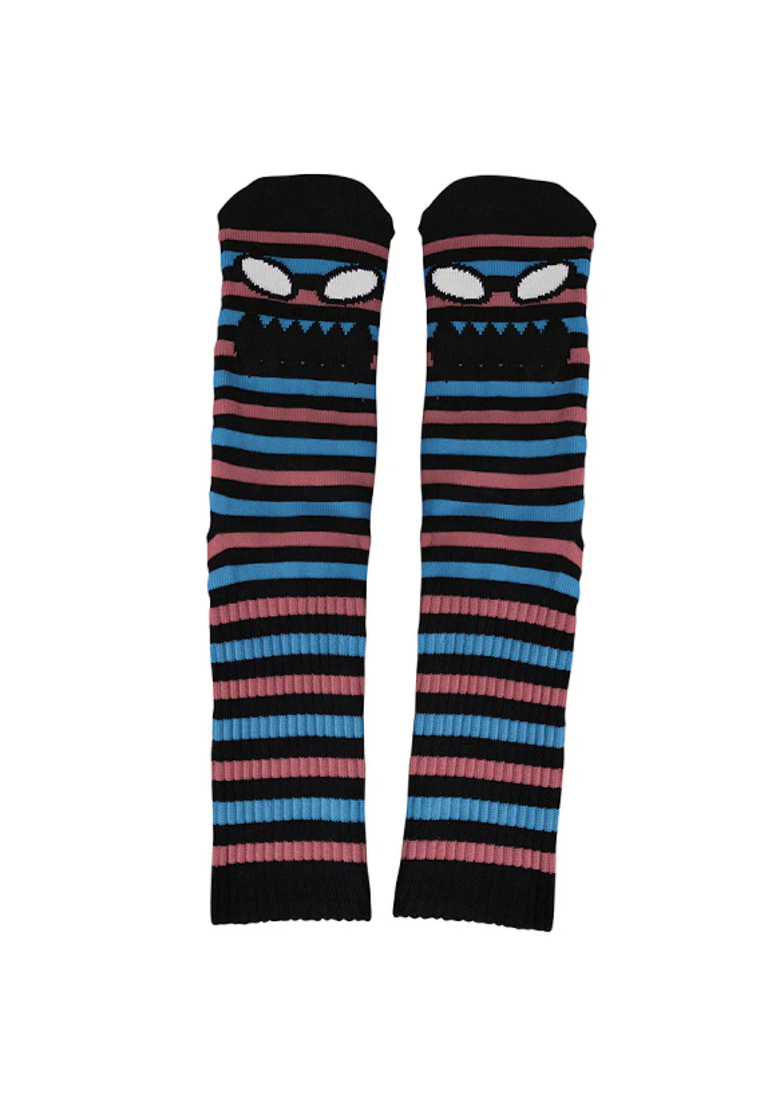 Monster Face Mini Stripes Crew dusty-blue Vorderansicht