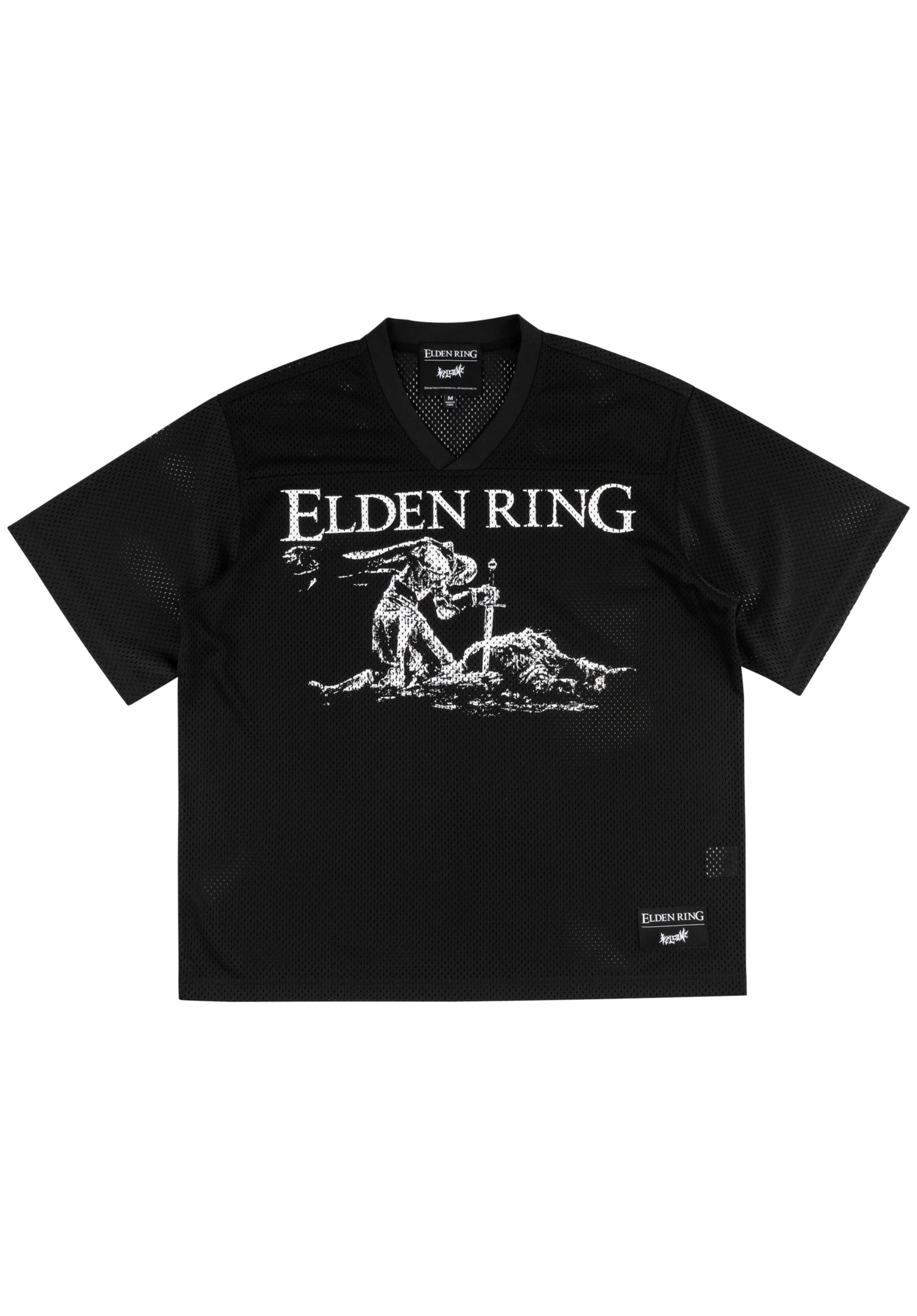 x Eldenring Tarnished Mesh Football Jersey black Vorderansicht