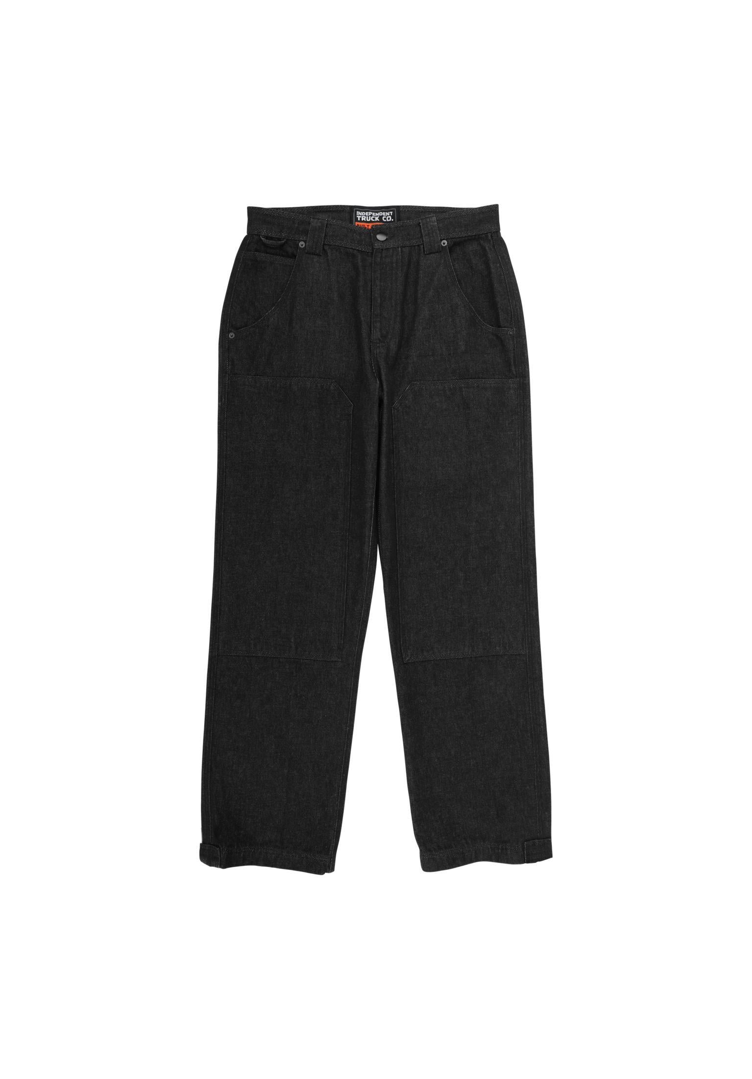 Built To Grind Double Knee washedblack-denim Vorderansicht