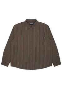 Long Sleeve Button Down brown-stripe Vorderansicht