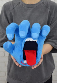 Screaming Hand Plushie blue Closeup2