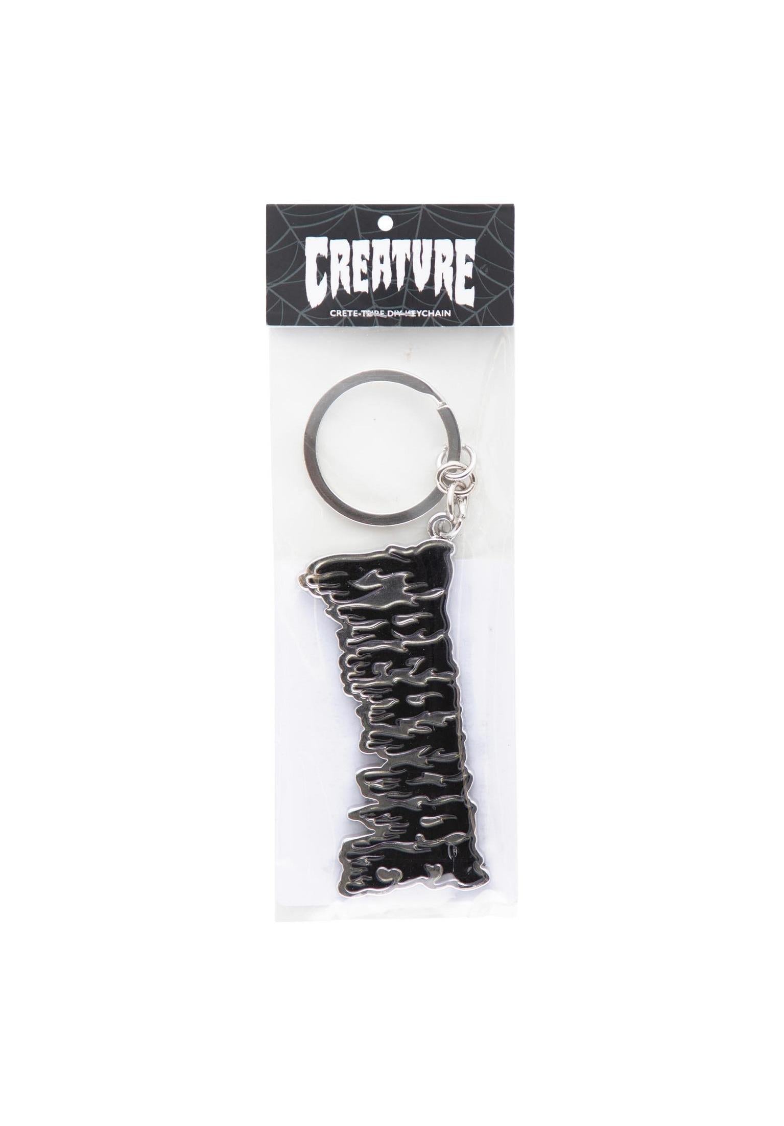 Hesher Flame Key Chain silver Closeup1