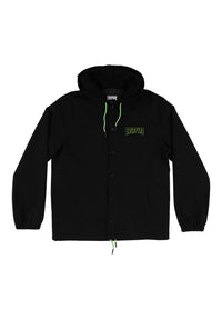 Gravette Cut and Tie Hooded Windbreaker black Vorderansicht